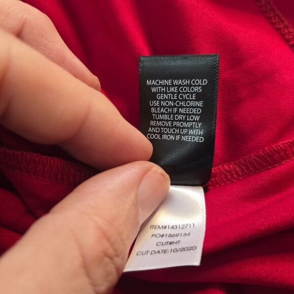 Torrid Dress Women's 0X 12 Red Midi Dot Chiffon Cottagecore Lagenlook 3/4 Sleeve - Picture 7 of 13